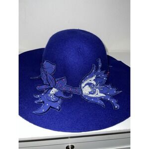 Handmade By Kam 100% wool Hobo Flower power Hat Purple Women's‎